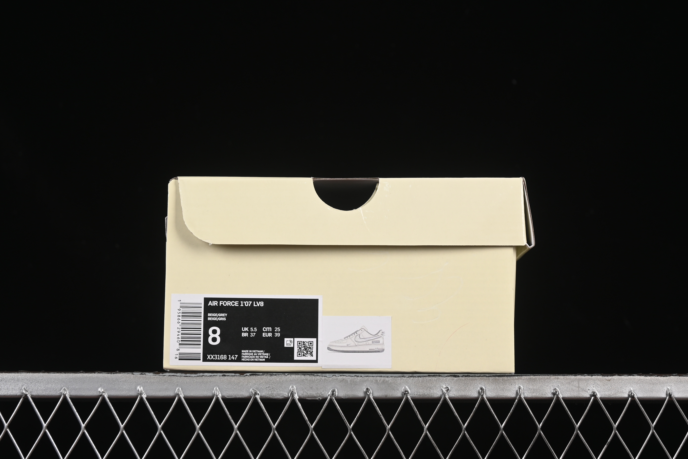 Nike Air Force 1 '07 Low Supreme Collaboration Beige Multi-Swoosh Casual Sneakers - XX3168-147