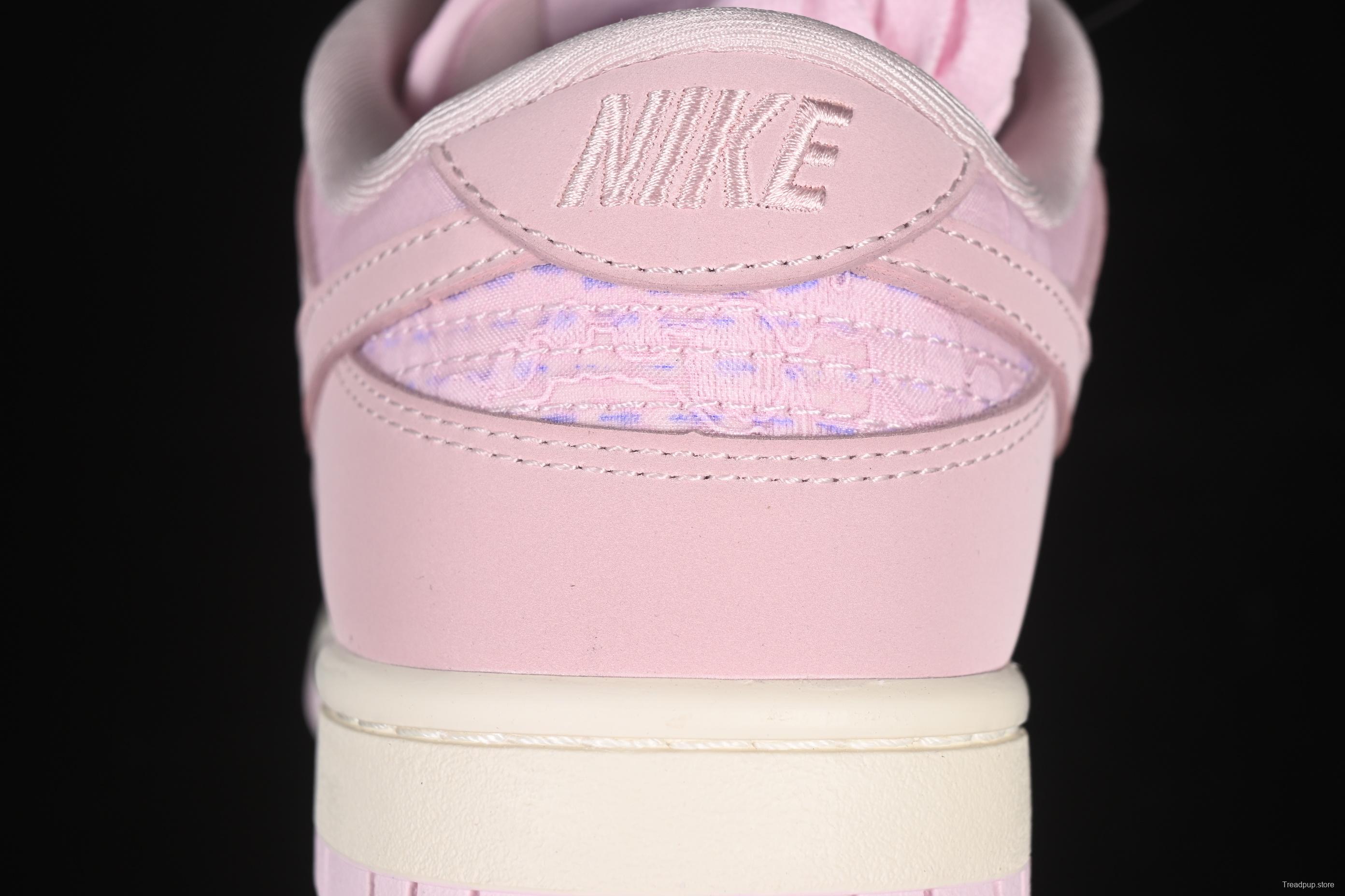 Nike SB Dunk Low Regal Pink Low-Top Casual Skate Shoes with Lace Floral Pattern - HJ5870-600