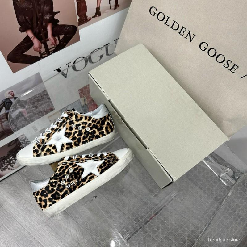2025 Women GGDB Leopard White Leather Sneakers