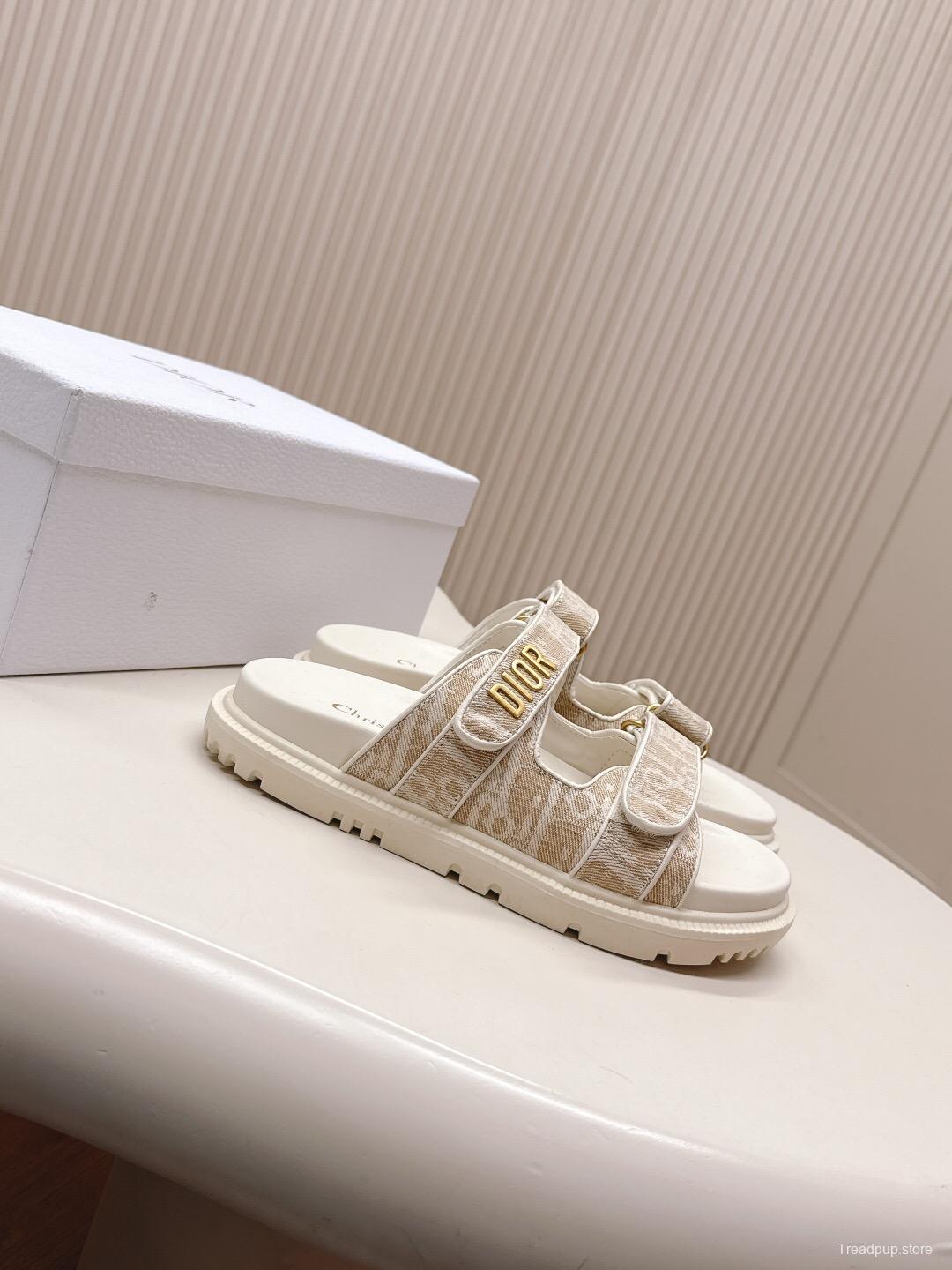 2025 Slippers Dior Beige Fabric Slippers LY