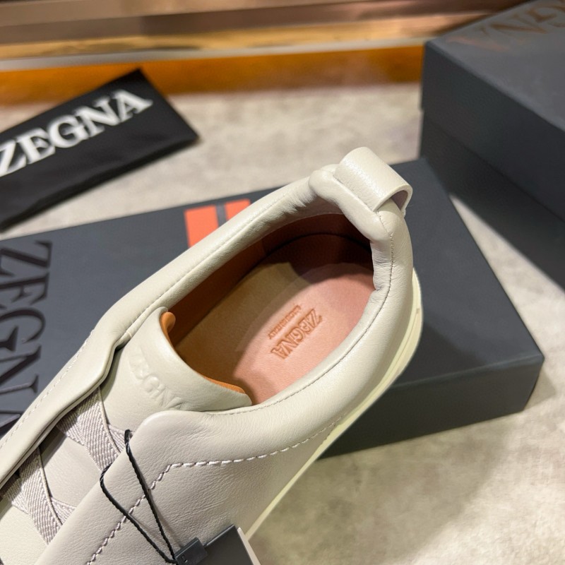 2024 Men Ermenegildo Zegna White Leather Sneakers MJ00280