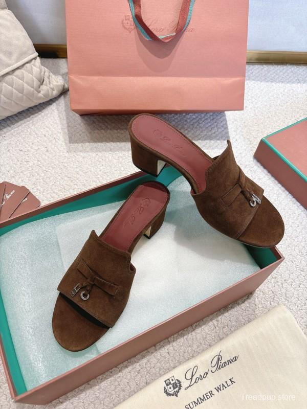 2025 Women LP Brown Suede Mules