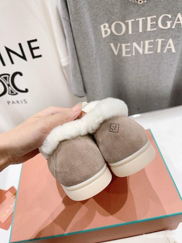 2024 Unisex LP Beige Suede Shearling Loafers MJ00300