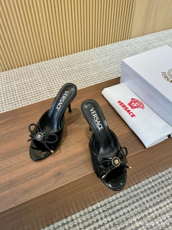 2025 Women VERSACE Black Leather High Heel LY00210