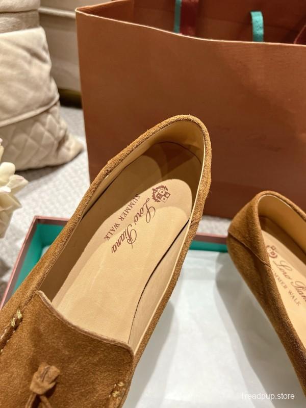 2025 Women LP Brown Suede Loafers Tassel LY00291