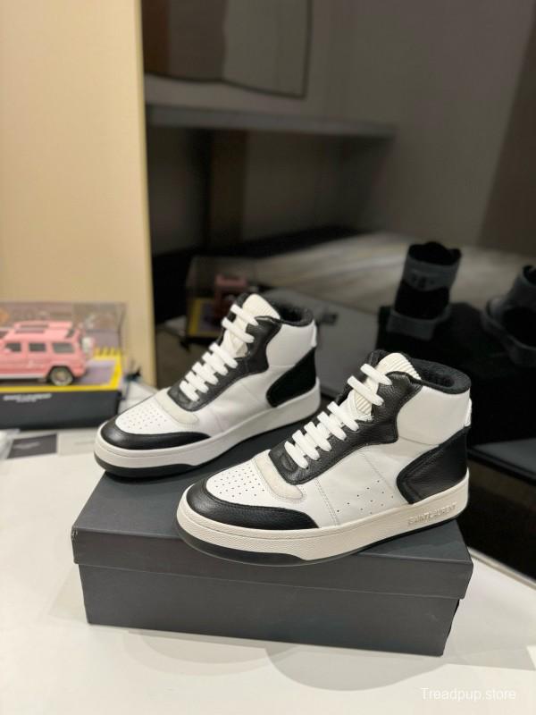 2024 Unisex Yves Saint Laurent Black White Leather Casual Sneakers MJ00390