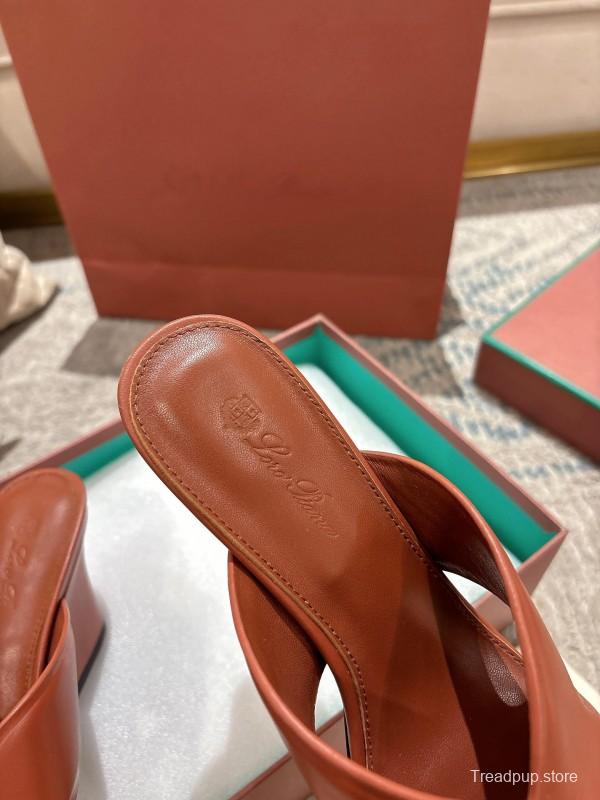 2025 Women Le Parmentier Brown Leather Sandals LY00300