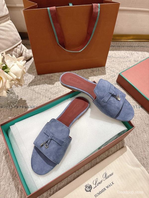 2025 Slippers LP Blue Suede Slippers LY00270