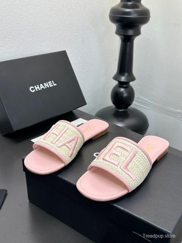 2025 Slippers CHANEL Pink Tweed Slippers
