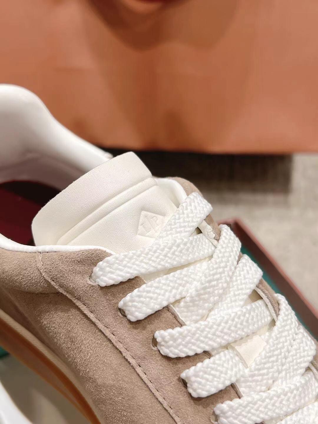 2025 Unisex Le Parmentier Beige White Leather Sneakers Top Version LY00320(F)/LY00330(M)