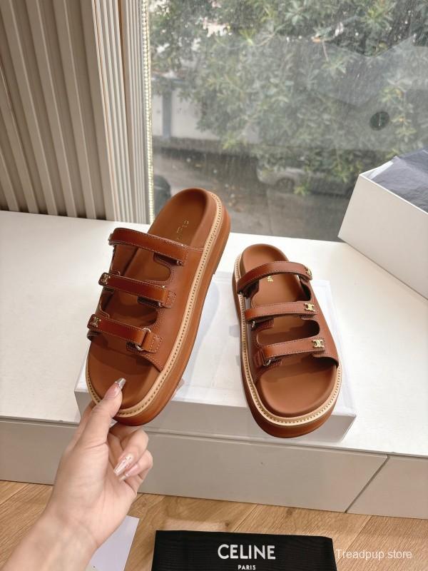2025 CELINE Brown Leather Sandals