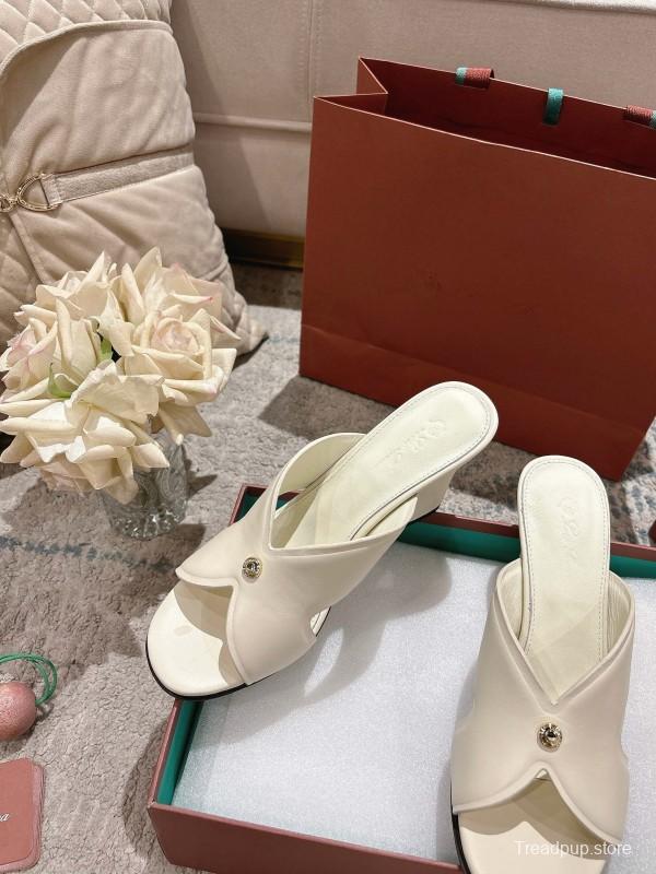 2025 Women LP White Leather Sandals LY00300