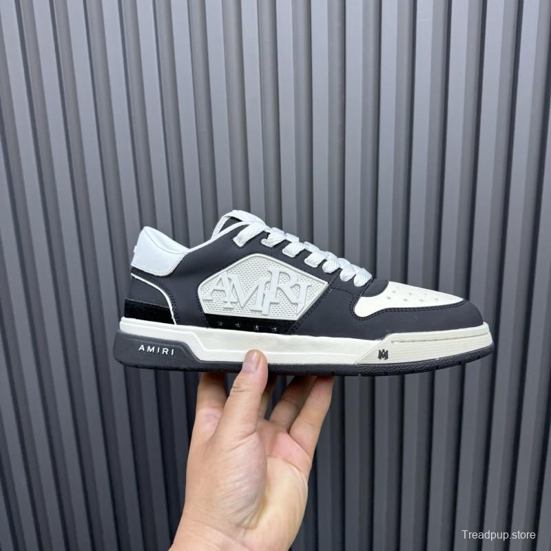 2025 Unisex Amiri Black White Leather Sneakers MJ00360