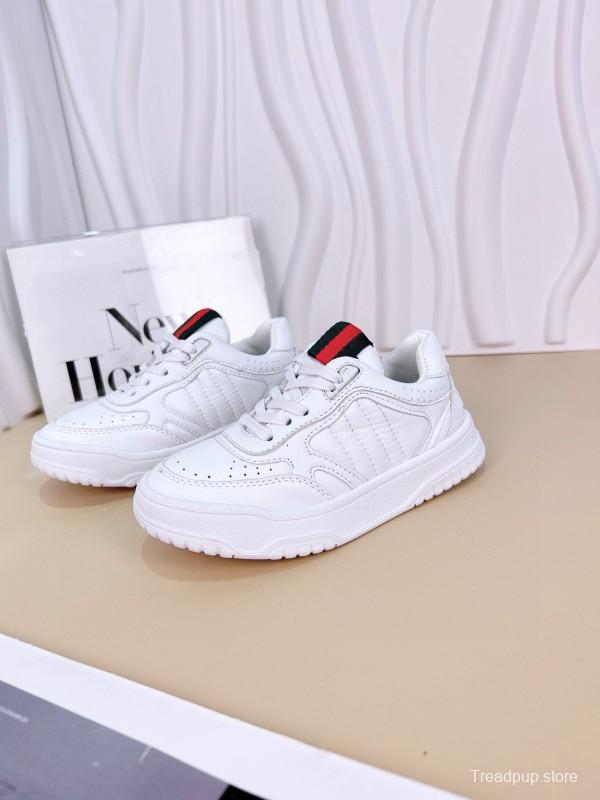 2024 Kids Gucci White Leather Sneakers