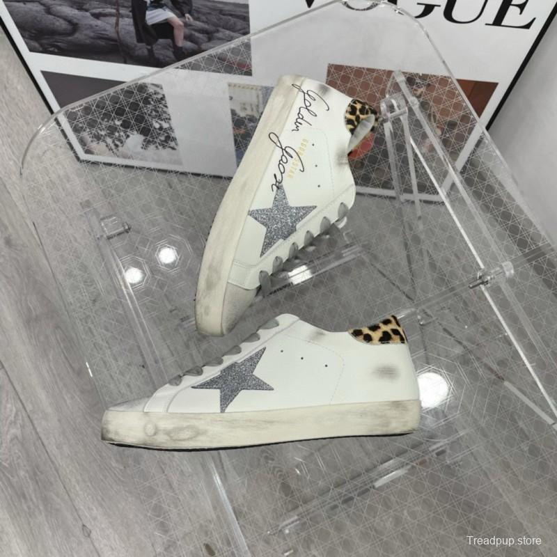 2025 Women GGDB White Grey Leather Suede Sneakers