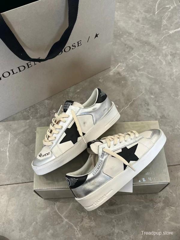 2024 Unisex GGDB White Silver Leather Sneakers MJ00260