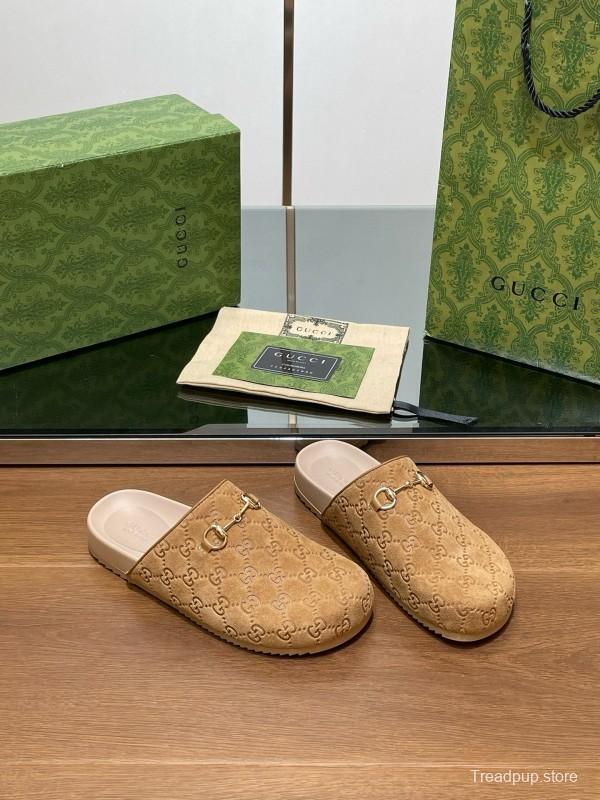 2024 Slippers Gucci Beige Suede Slippers MJ00280
