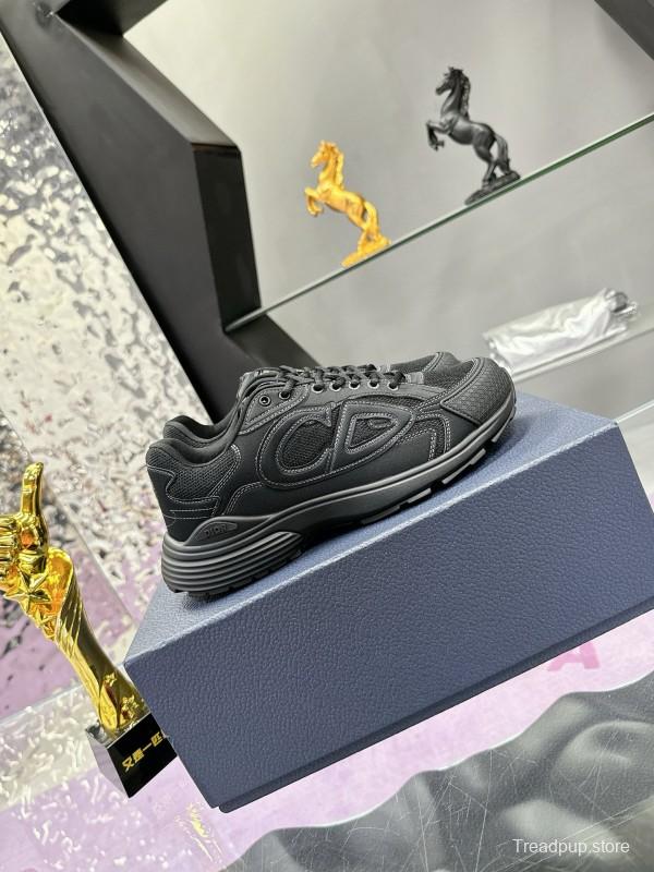 2024 Unisex Dior Black Tech Fabric Mesh B30 Sneakers MJ00330