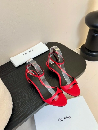 2025 Women The Row Red Leather Sandals