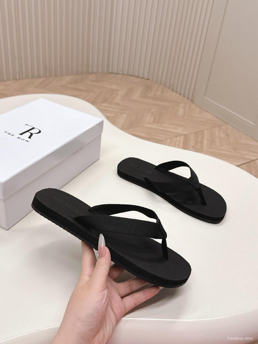 2025 The Row Black Rubber Slippers