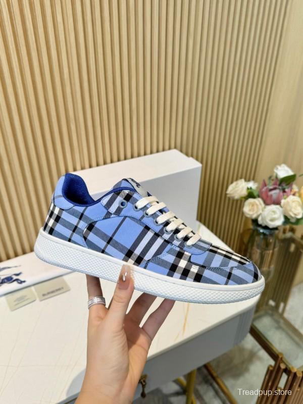 2024 Men Burberry Blue Black White Cotton Casual Shoes MJ00320