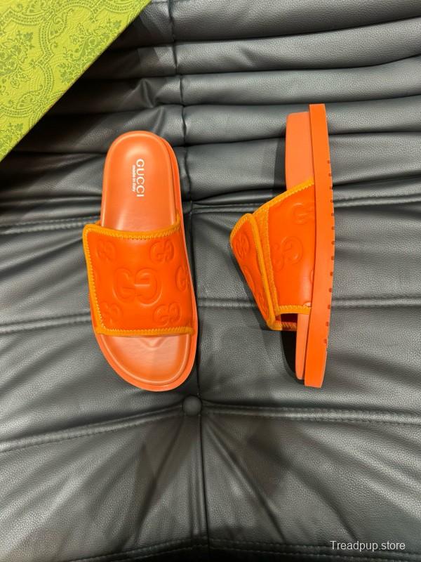 2024 GUCCI orange leather slippers MJ00200