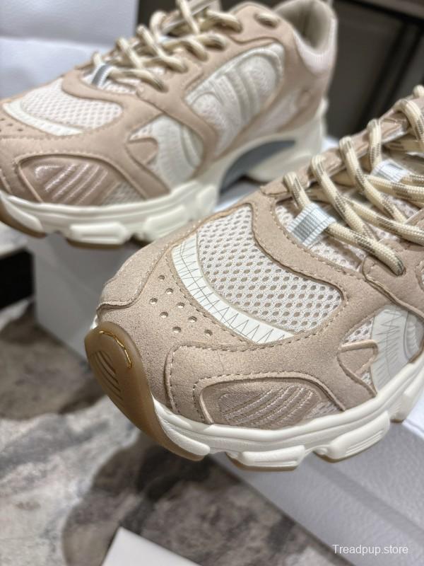 2025 Women Dior Beige Mesh Suede Sneakers KFY00370