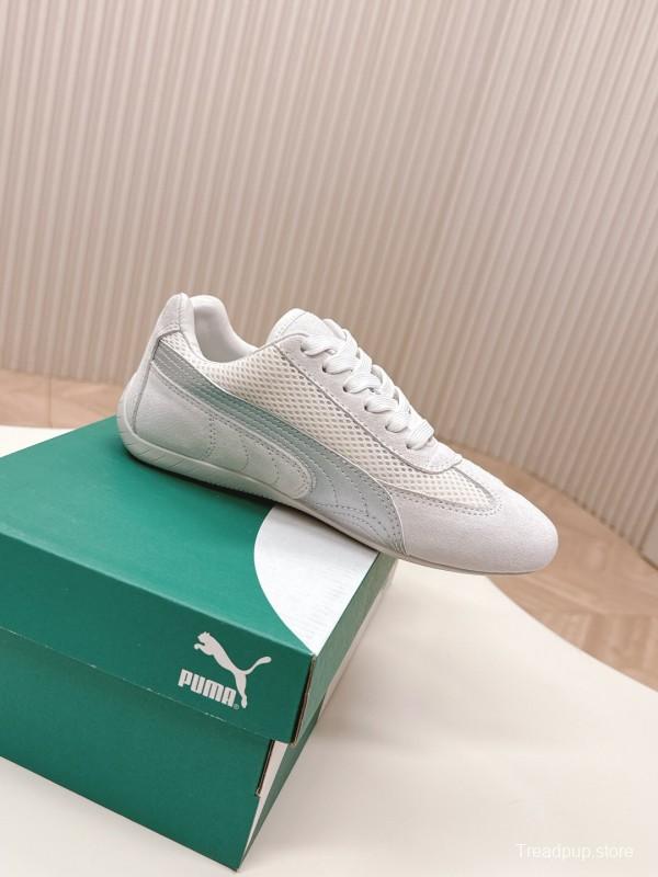 2025 Women Puma White Suede Mesh Casual Sneakers LY00280