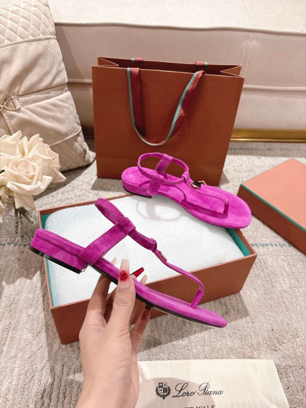 2025 Women LP Fuchsia Suede Sandals LY00250