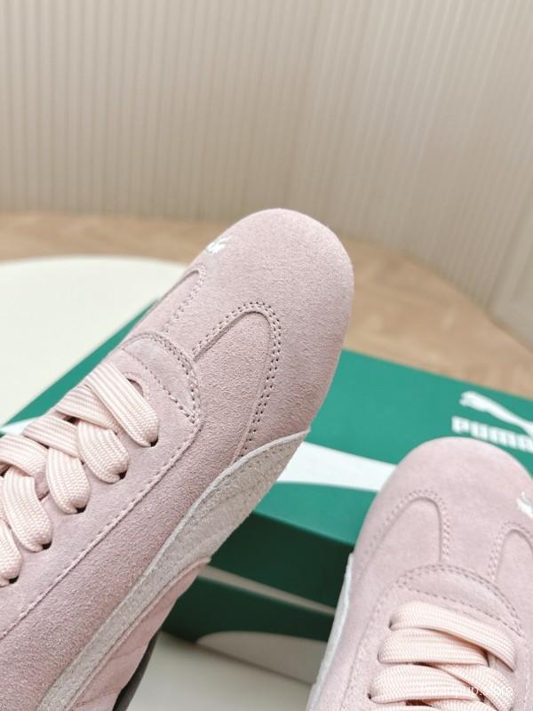 2025 Women Puma Pink Suede Sneakers LY00280