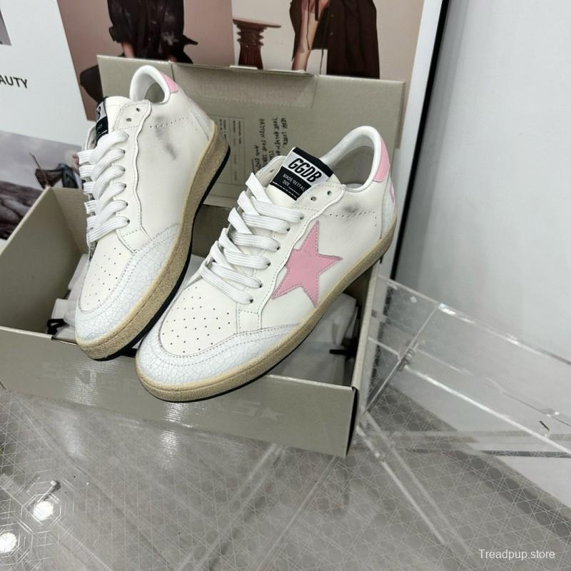 2024 Women GGDB White Pink Leather Sneakers MJ00260