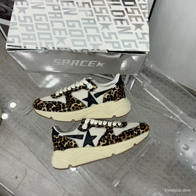 2024 Unisex GGDB White Black Leopard Mesh Leather Sneakers