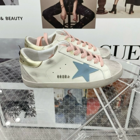 2025 Women GGDB White Blue Pink Leather Suede Sneakers