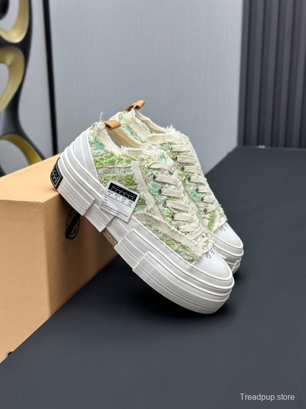 2025 Unisex XVESSEL White Green Canvas Plimsolls Vulcanized AS00260
