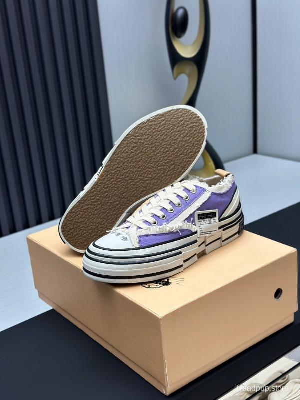 2025 Unisex XVESSEL Purple White Canvas Plimsolls Vulcanized AS00240