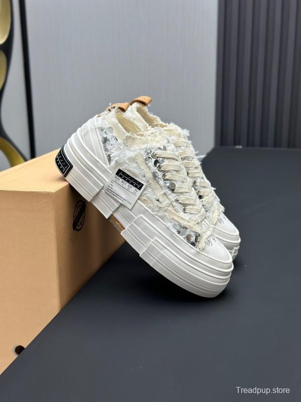 2025 Unisex XVESSEL White Canvas Plimsolls Vulcanized AS00260