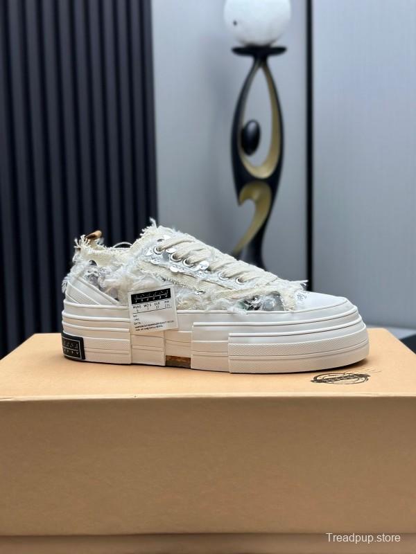 2025 Unisex XVESSEL White Canvas Plimsolls Vulcanized AS00260