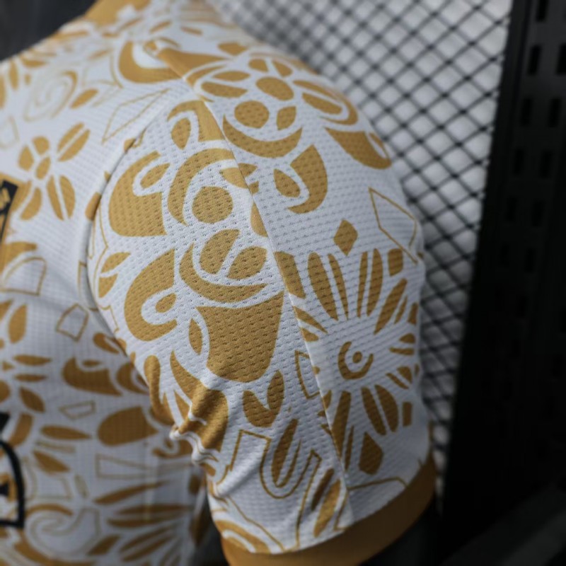 Player Version 25/26 FC Palestine White with Golden Floral Pattern Jersey