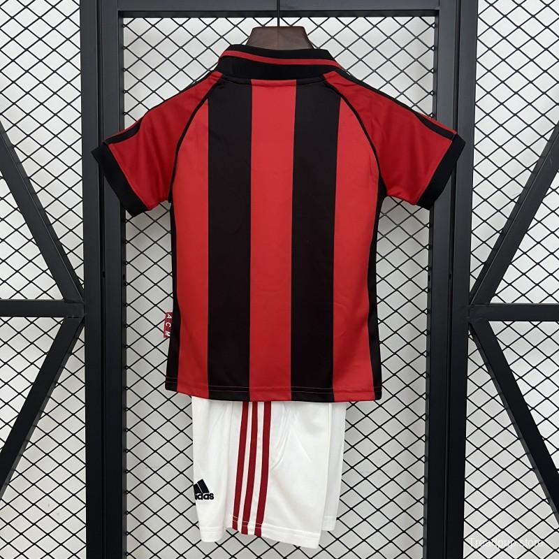 Retro 98/99 Kids AC Milan Home Size 16-28 Jersey