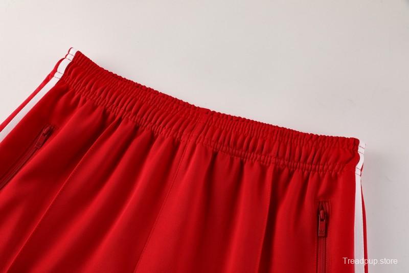2025 Adidas Original Red Full Hoodie Zipper Jacket +Long Pants