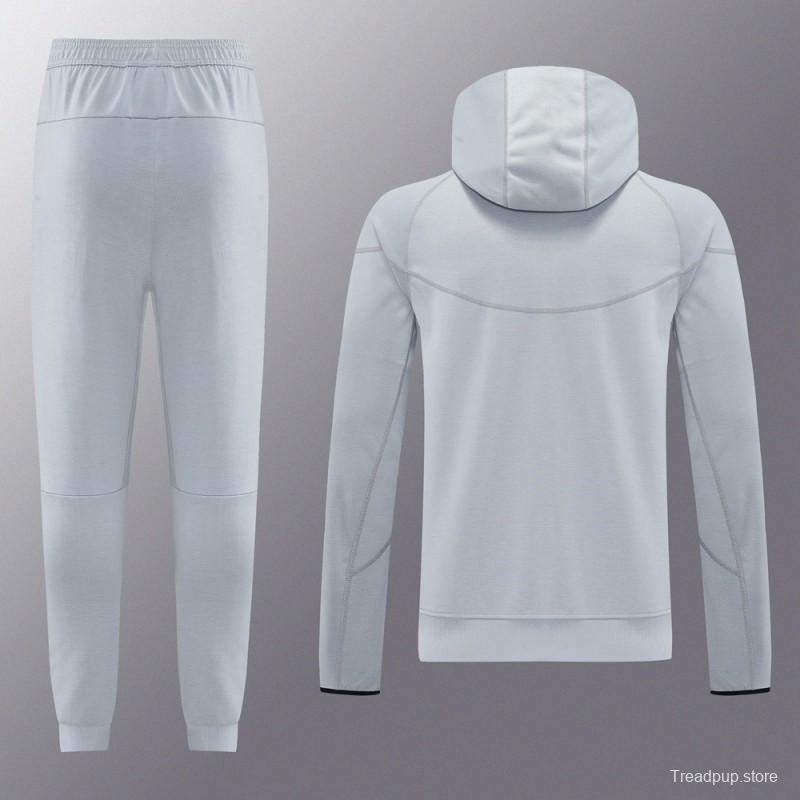 25/26 Barcelona Grey Full Zipper Hoodie Jacket +Long Pants