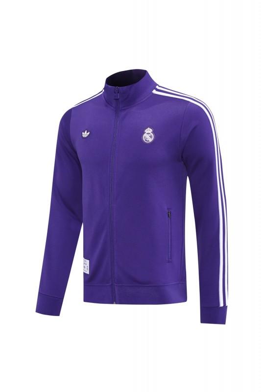 25/26 Real Madrid Purple Full Zipper Jacket +Long Pants