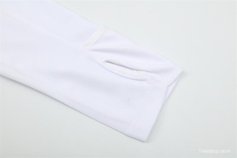 Retro 16/17 Real Madrid White Half Zipper Jacket