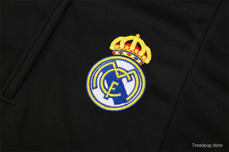 Retro 04/05 Real Madrid Black Half Zipper Jacket