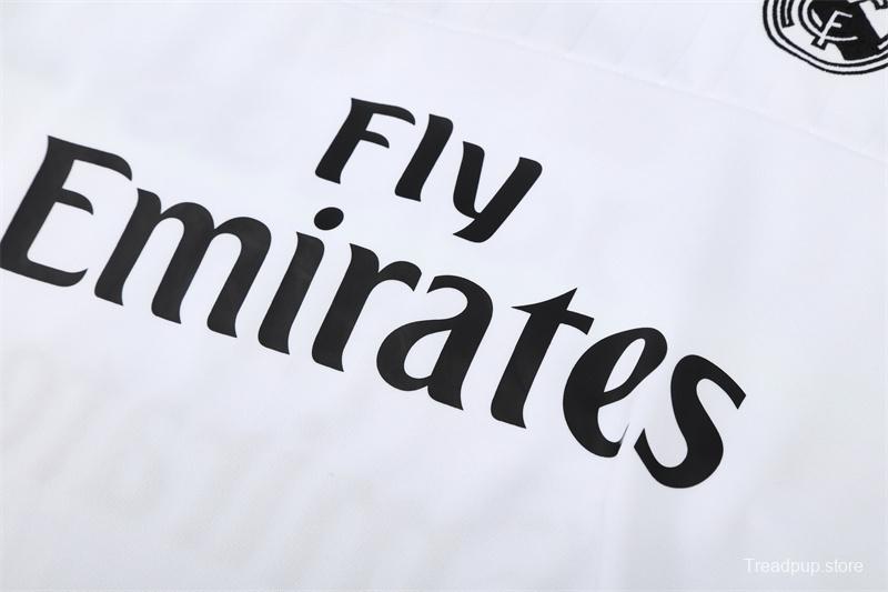 Retro 15/16 Real Madrid White Half Zipper Jacket