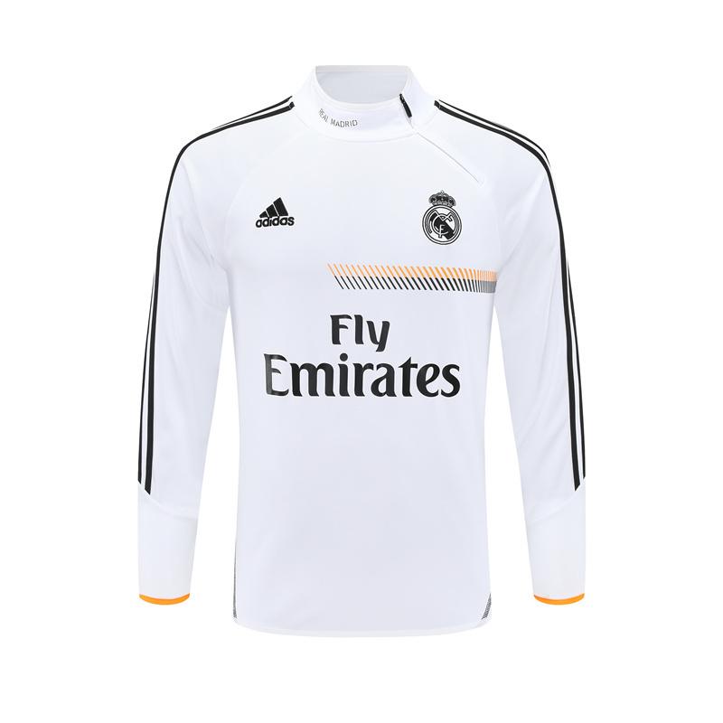 Retro 13/14 Real Madrid White Half Zipper Jacket