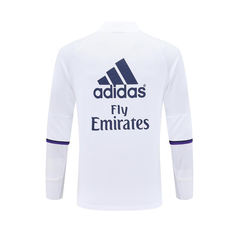 Retro 16/17 Real Madrid White Half Zipper Jacket