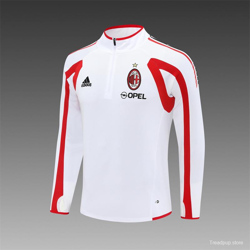 Retro 05/06 AC Milan White Half Zipper Jacket
