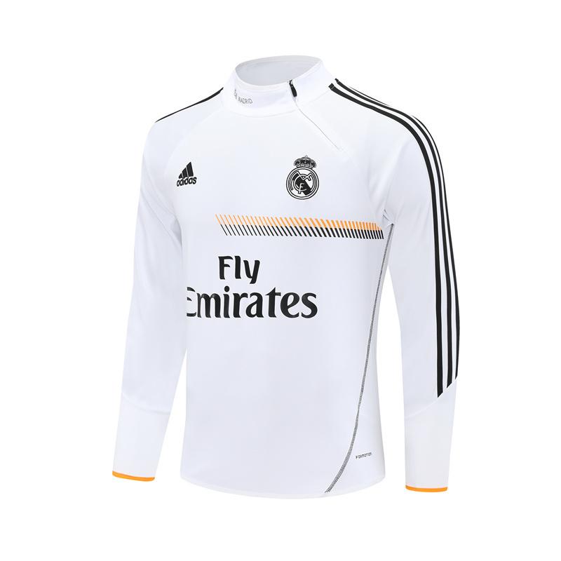 Retro 13/14 Real Madrid White Half Zipper Jacket