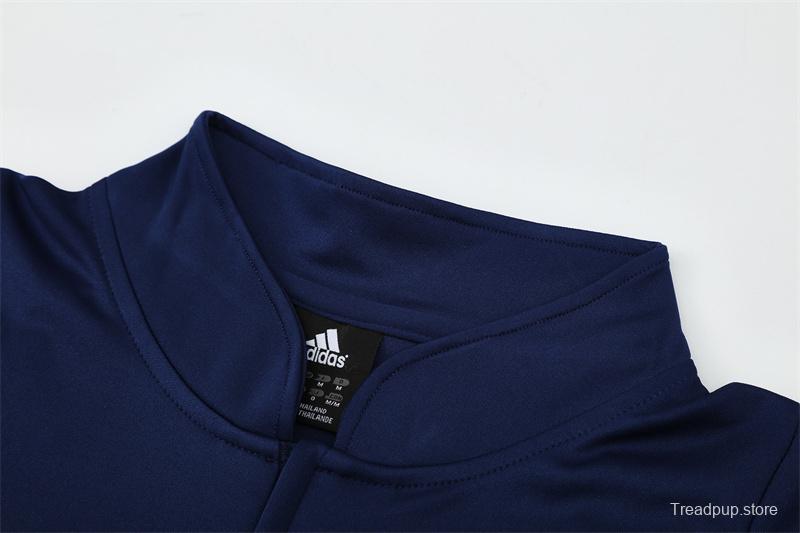 Retro 03/04 Real Madrid Royal Blue Half Zipper Jacket+Long Pants